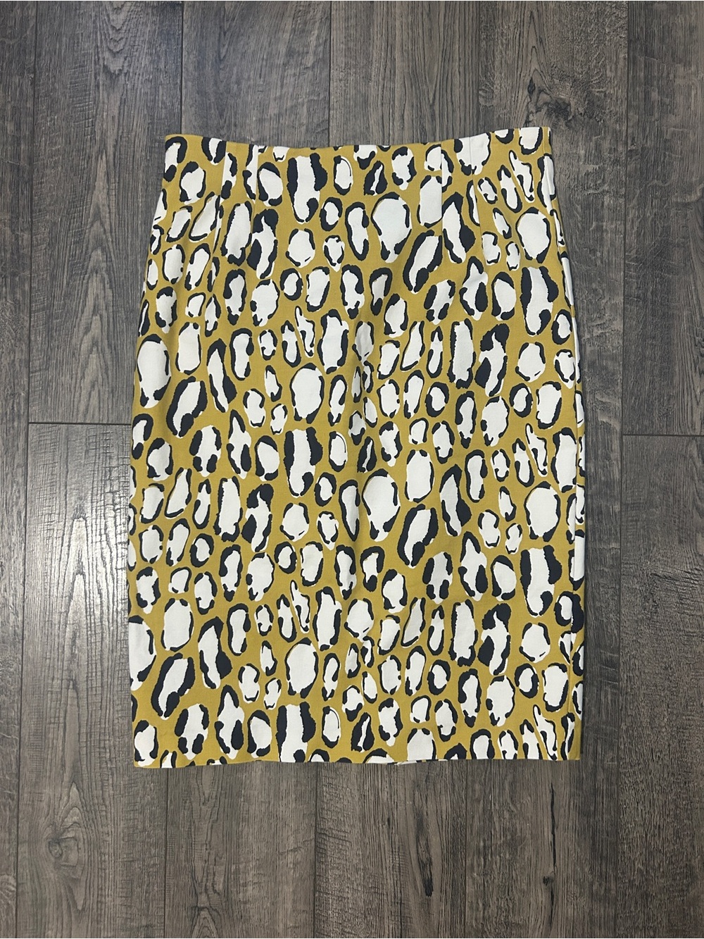 Boden Mustard Animal Print Pencil Skirt Fun Office Print Business Casual